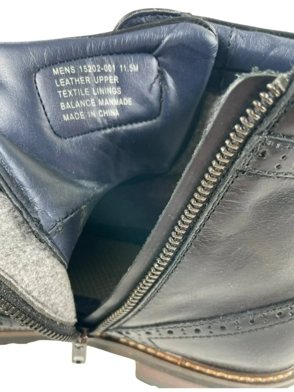 Florsheim Renegade Boots 15202-001 Wingtip Black Leather Casual Men's Sz 11.5